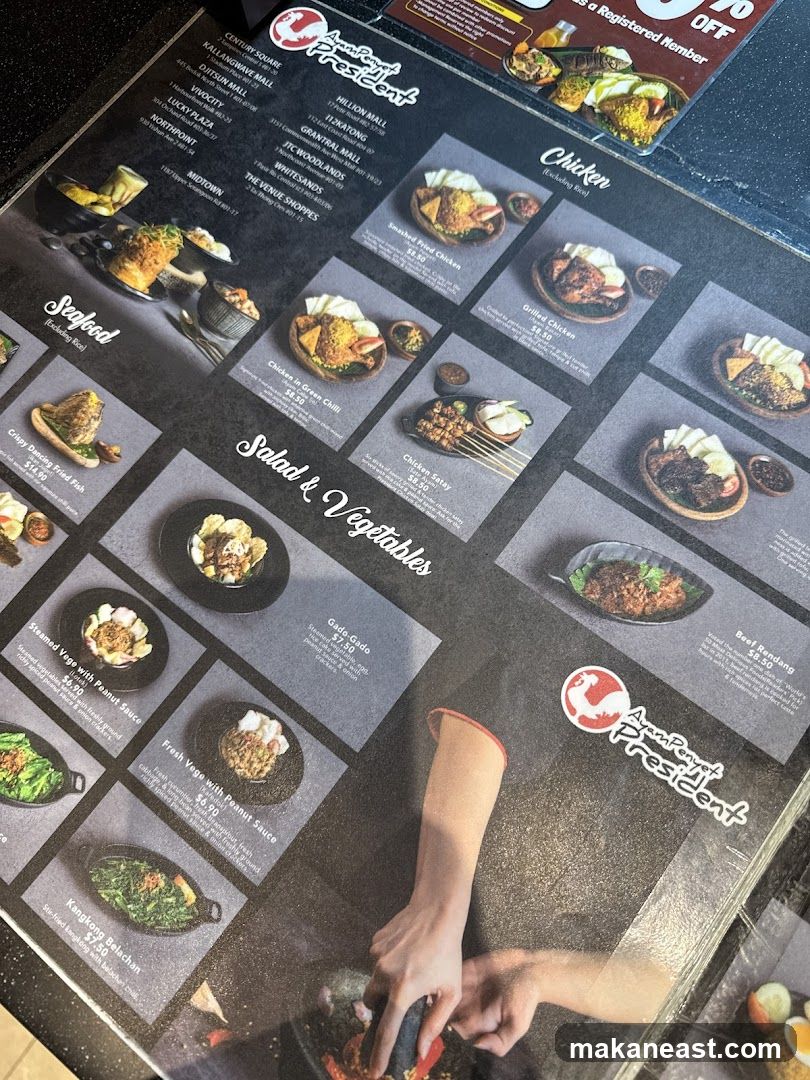 Ayam Penyet President Menu