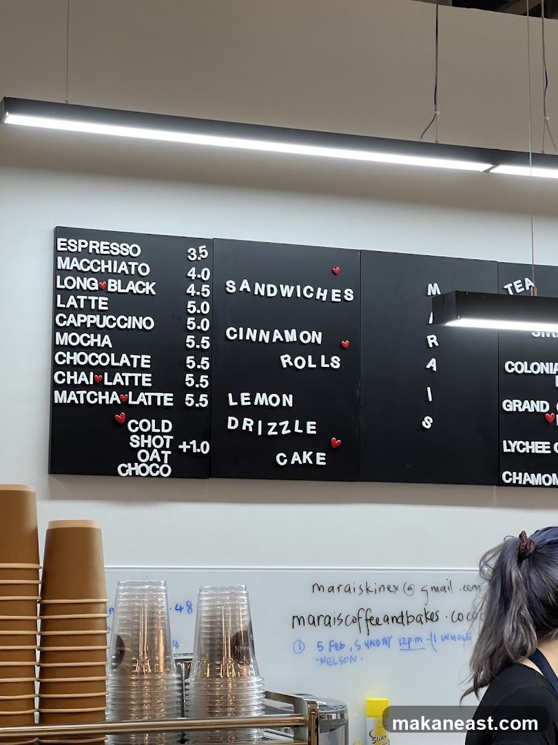 Coffee and Bake Menu