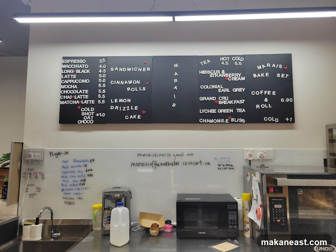 Marais Coffee and Bakes Menu
