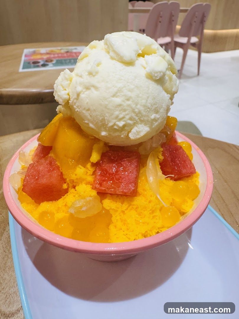 Dessert with Ice Cream and Fruit