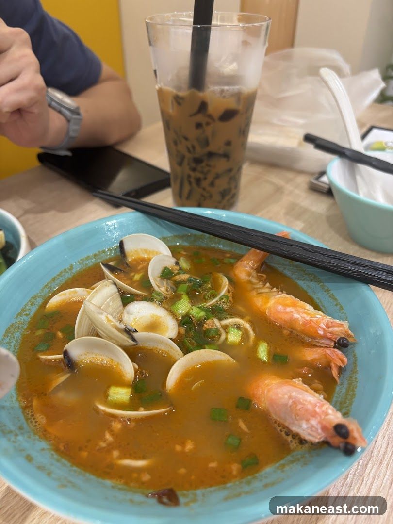 Seafood Noodle Soup and Drink