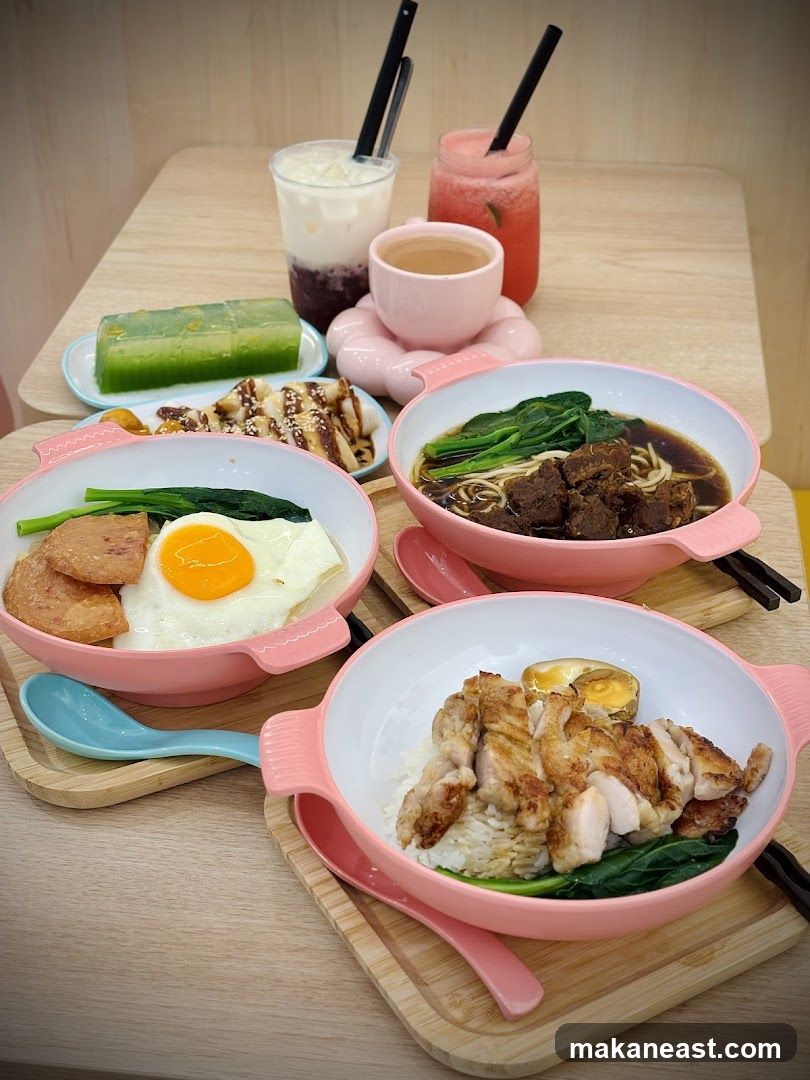 Assortment of Asian Dishes and Drinks