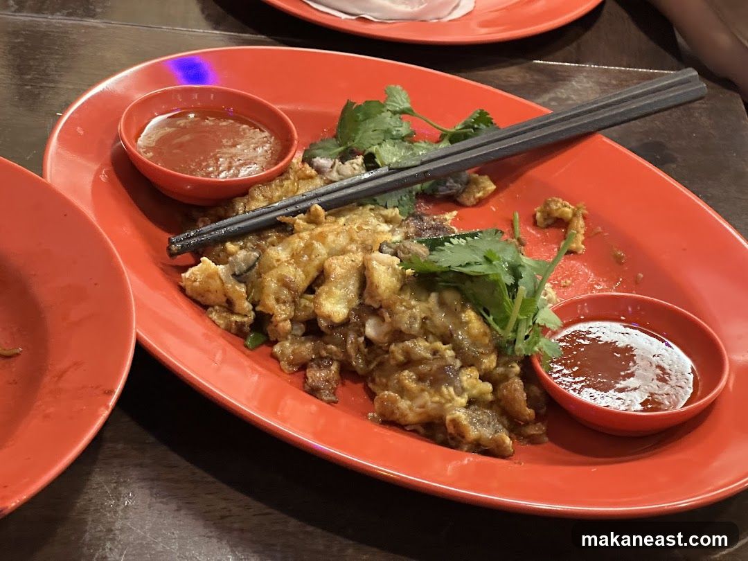 Oyster Omelet with Chili Sauce