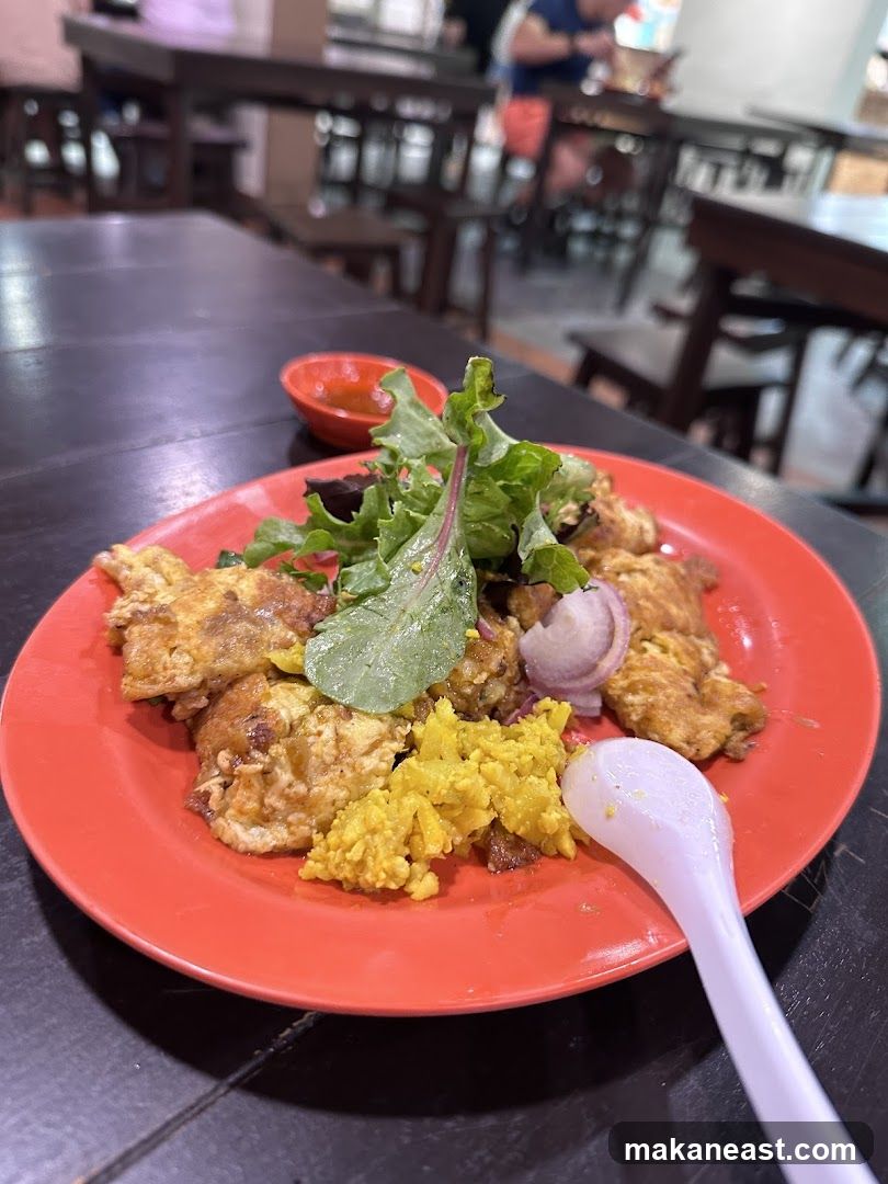 Omelette with Rice and Salad