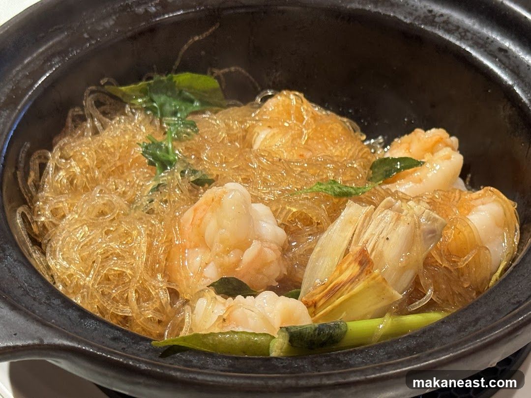 Steamed Glass Noodles with Prawns