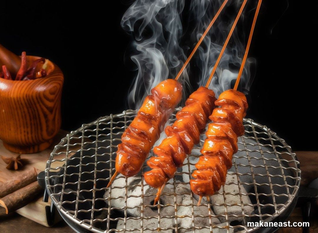 Sausage Skewers on Grill