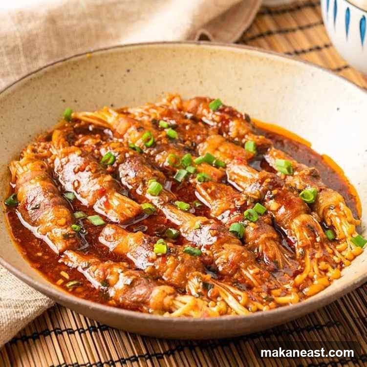Enoki Mushrooms Wrapped in Beef