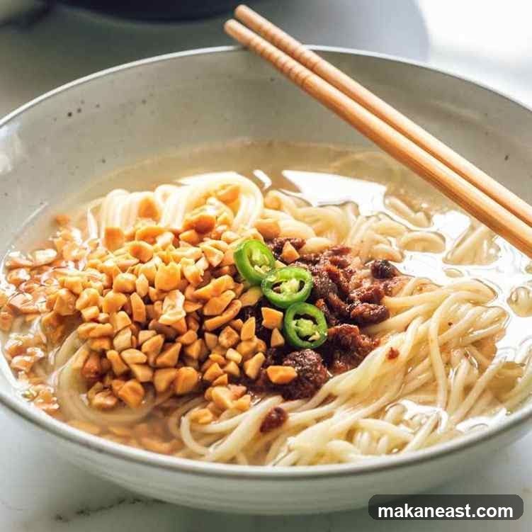Noodle Soup with Peanuts and Chili