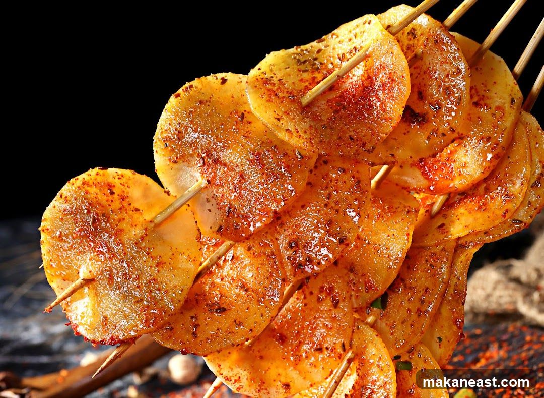 Spicy Potato Skewers