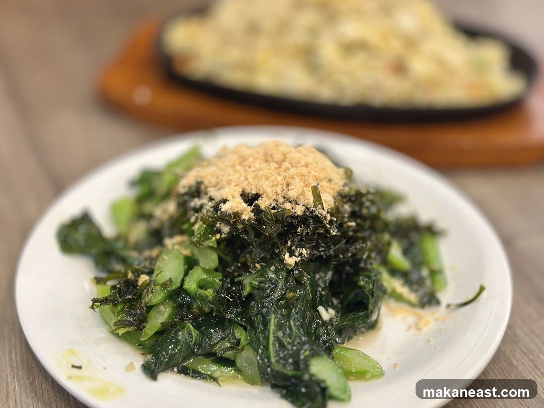 Stir-fried Greens with Toppings