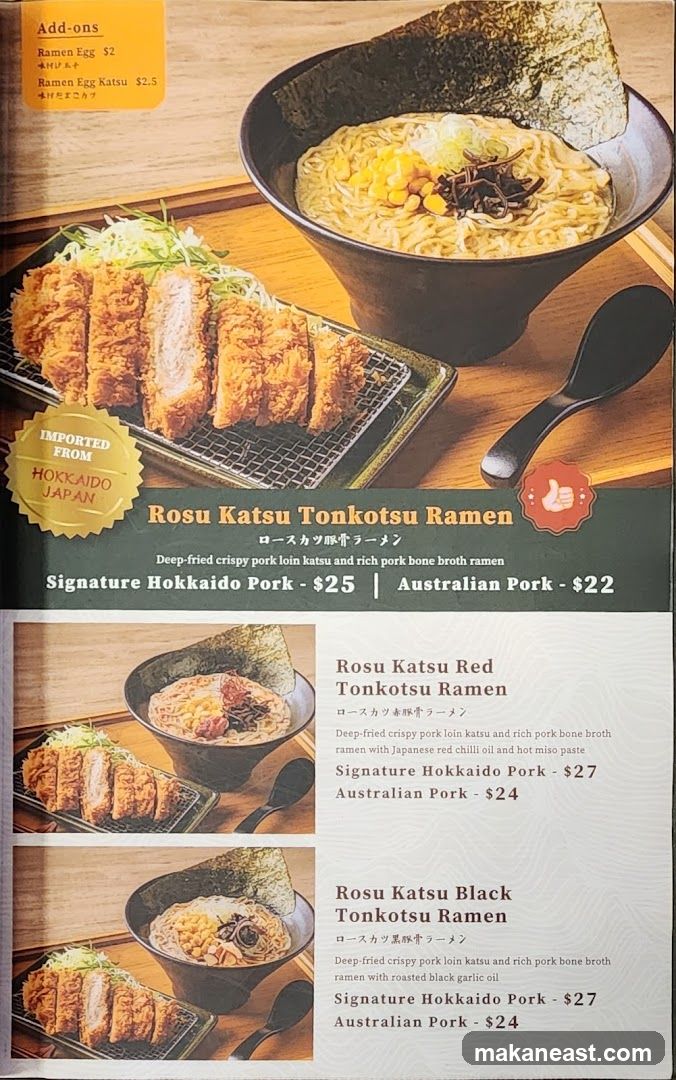 Ramen Menu