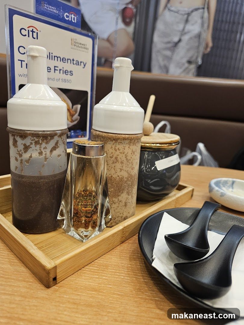 Condiments and Spoons on Table