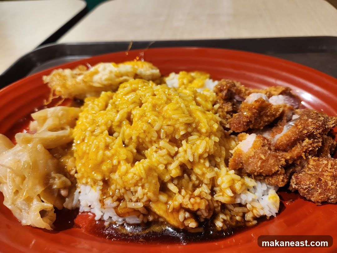 Curry Rice with Fried Chicken and Egg