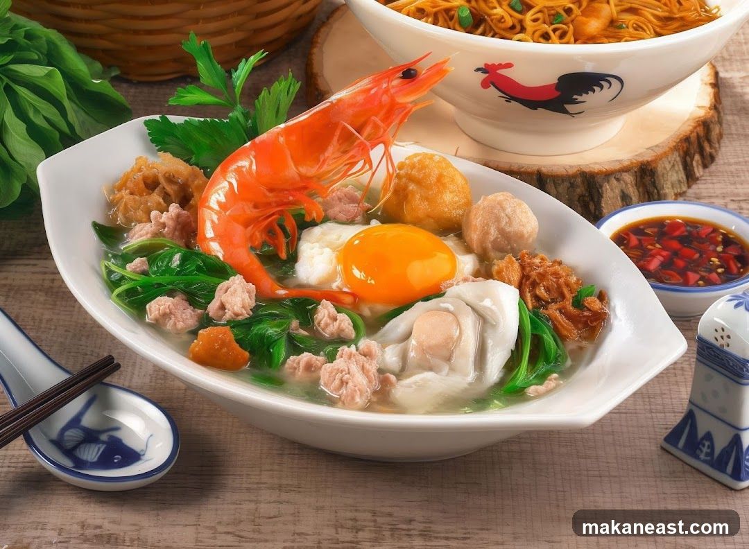 Noodle Soup with Shrimp and Egg