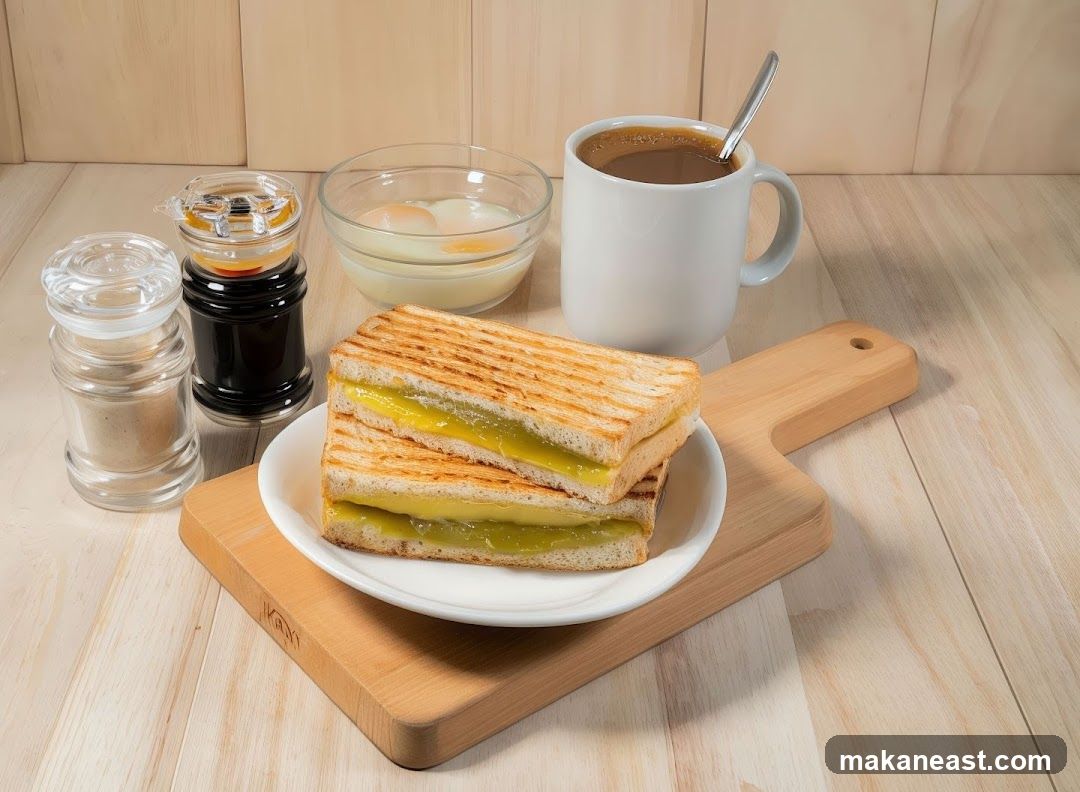 Toast with Kaya and Coffee