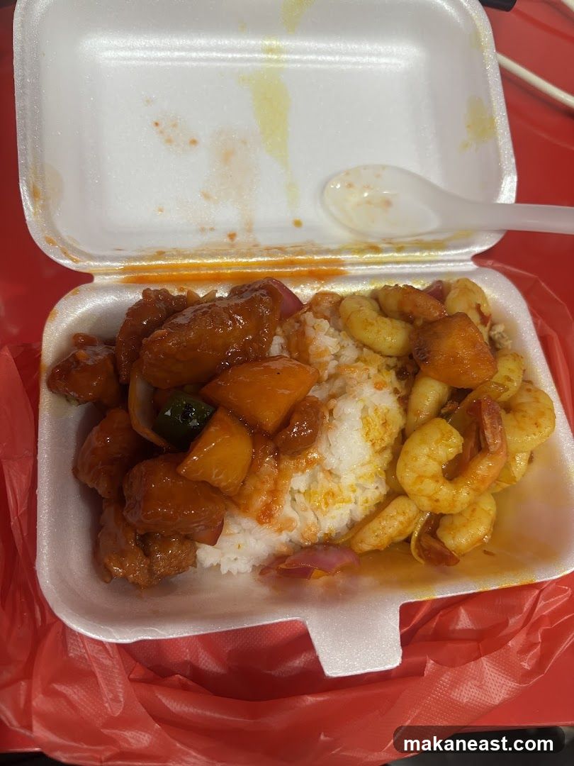 Sweet and Sour Pork and Shrimp with Rice