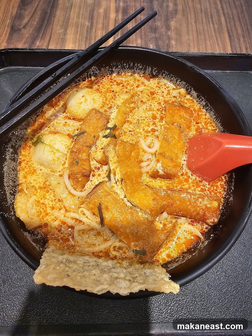 Laksa with Fried Tofu and Fish Balls