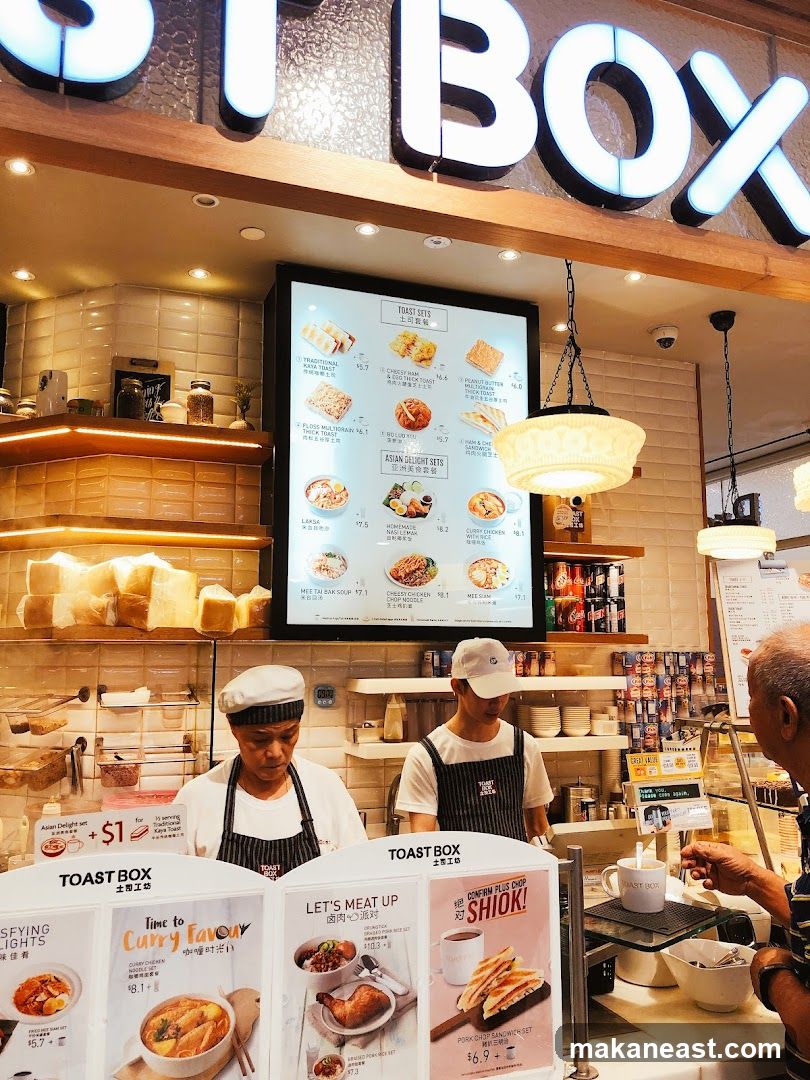 Toast Box Menu and Staff