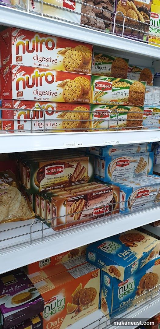 Biscuits and Wafers on Shelves