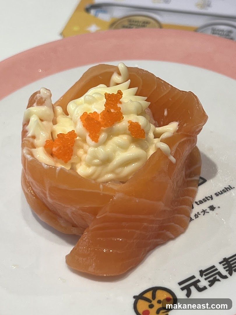 Salmon Sushi with Mayonnaise and Roe