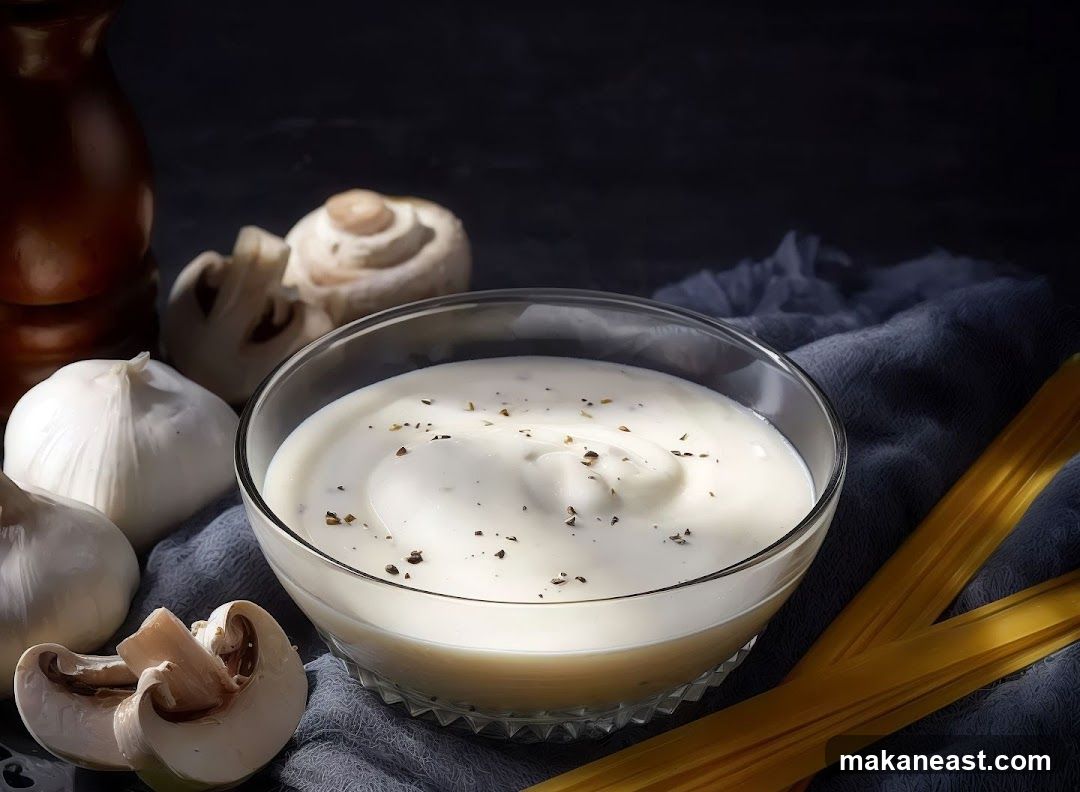 Creamy Mushroom Sauce with Ingredients