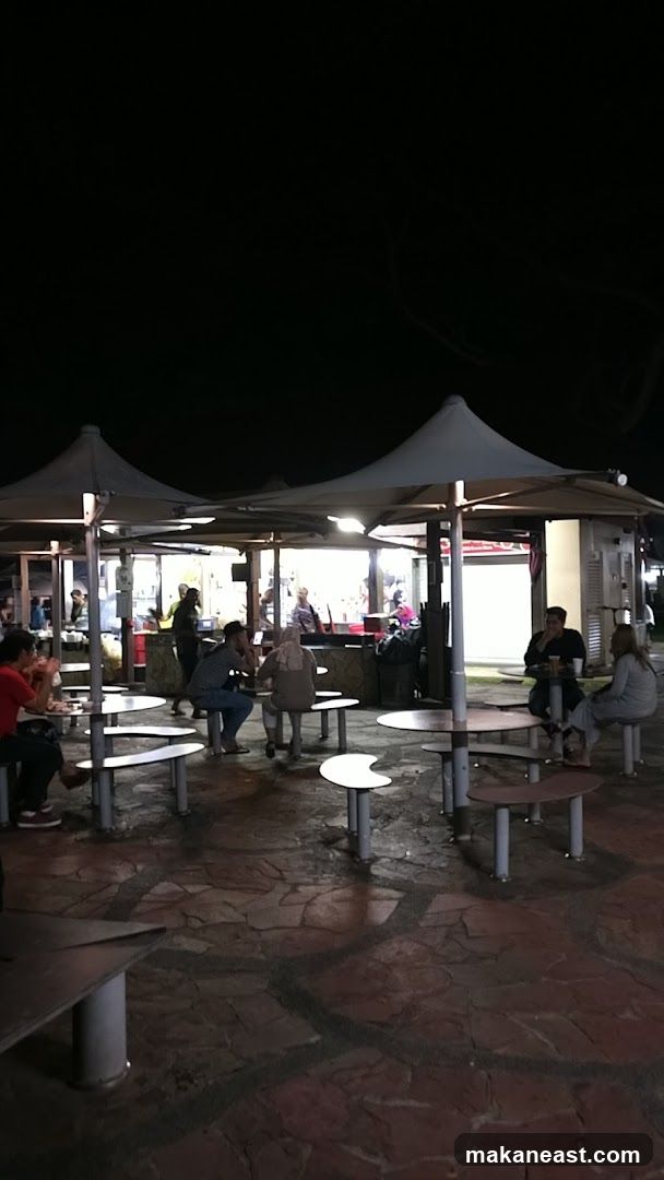 Outdoor Seating Area at Night