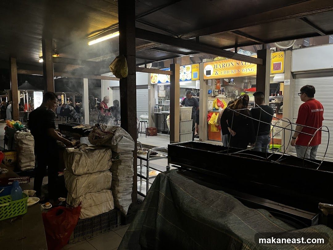 Outdoor Food Stalls at Night
