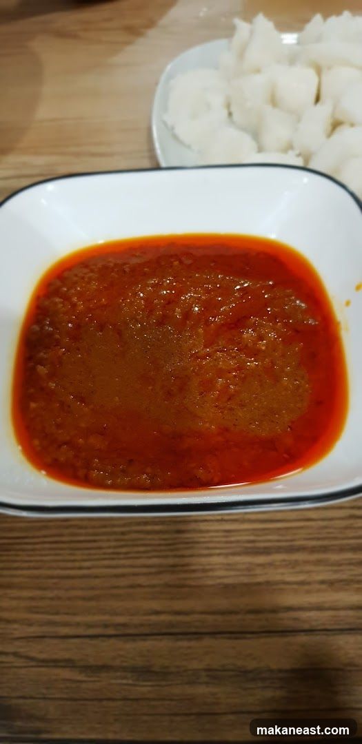 Spicy Red Sauce and White Food