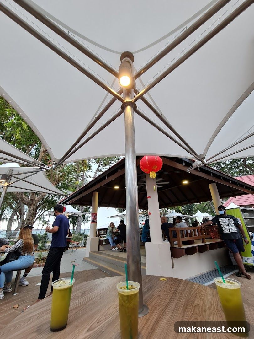 Outdoor Seating Area with Drinks