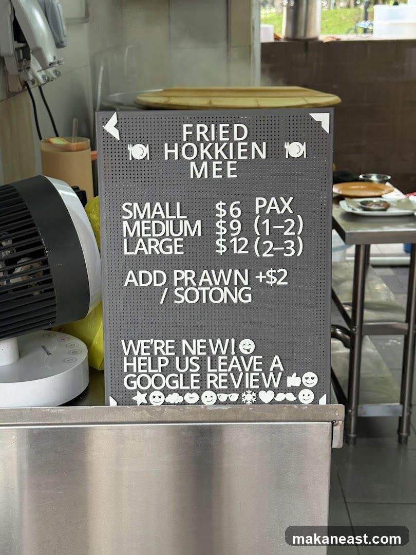 Fried Hokkien Mee Menu