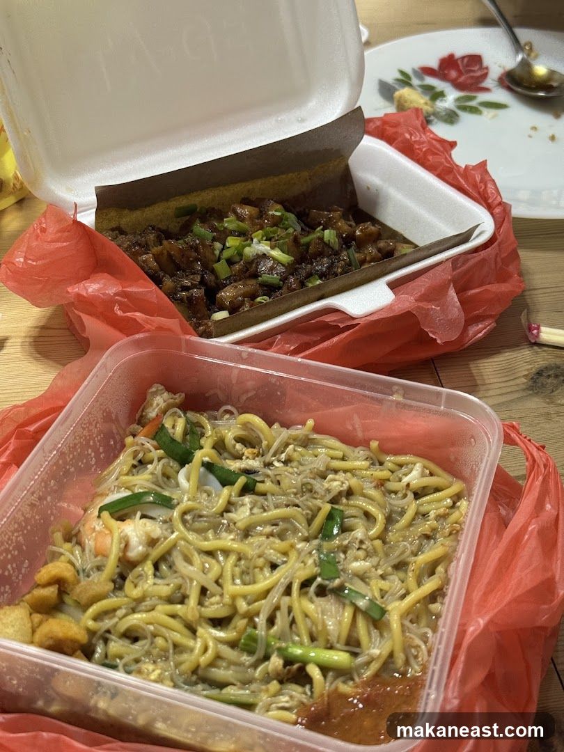 Takeaway Noodles and Meat Dish