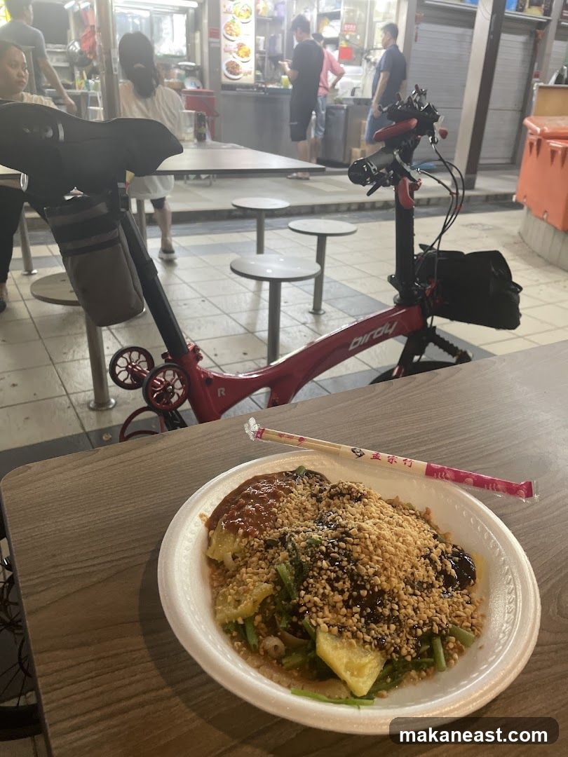 Street Food Dish with Chopsticks