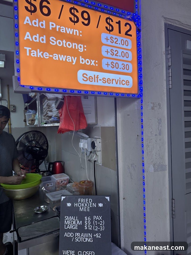 Fried Hokkien Mee Menu