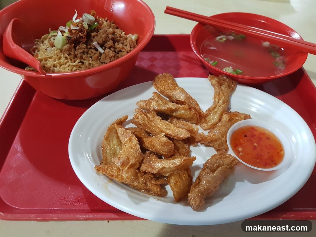 Noodles with Fried Appetizer and Soup