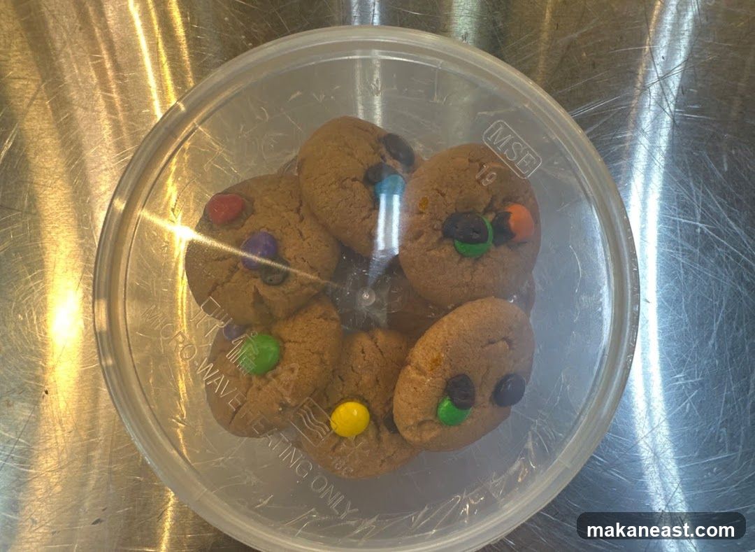 M&M Cookies in Container