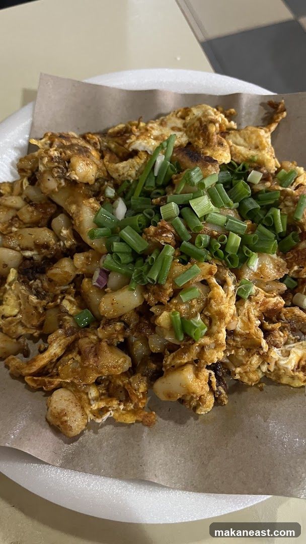 Fried Rice Cake with Egg and Scallions
