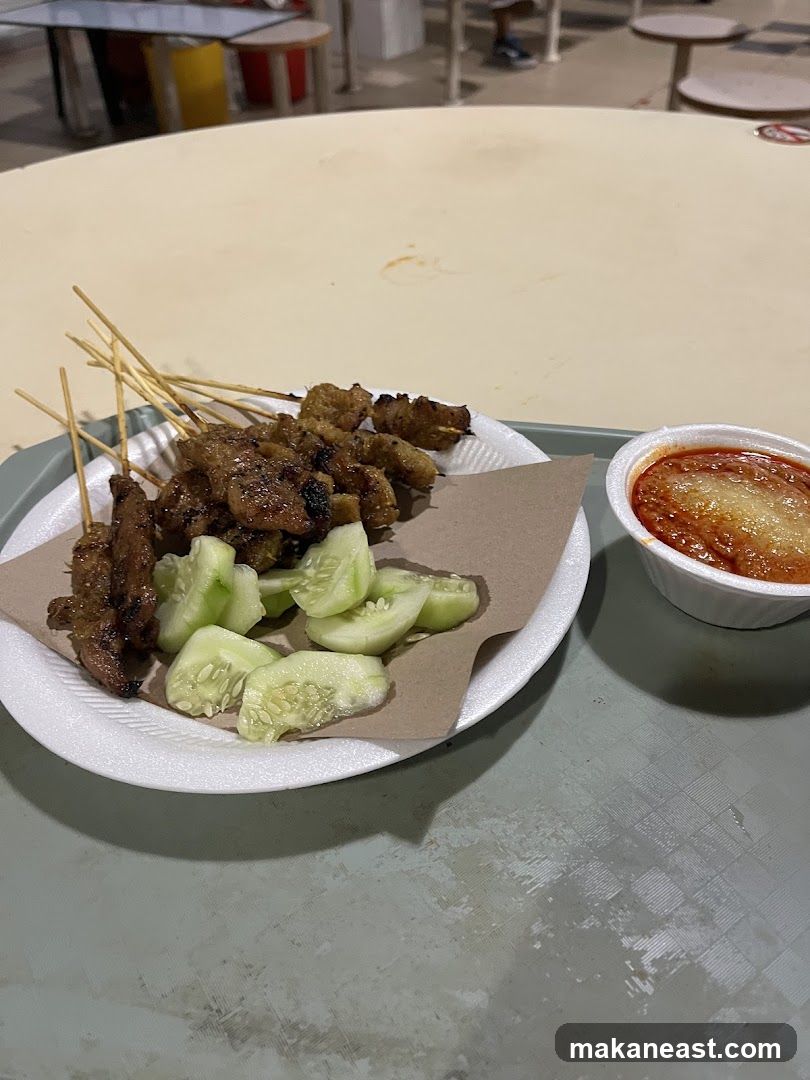 Satay with Cucumbers and Sauce