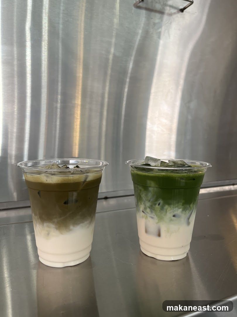 Two Iced Matcha Lattes