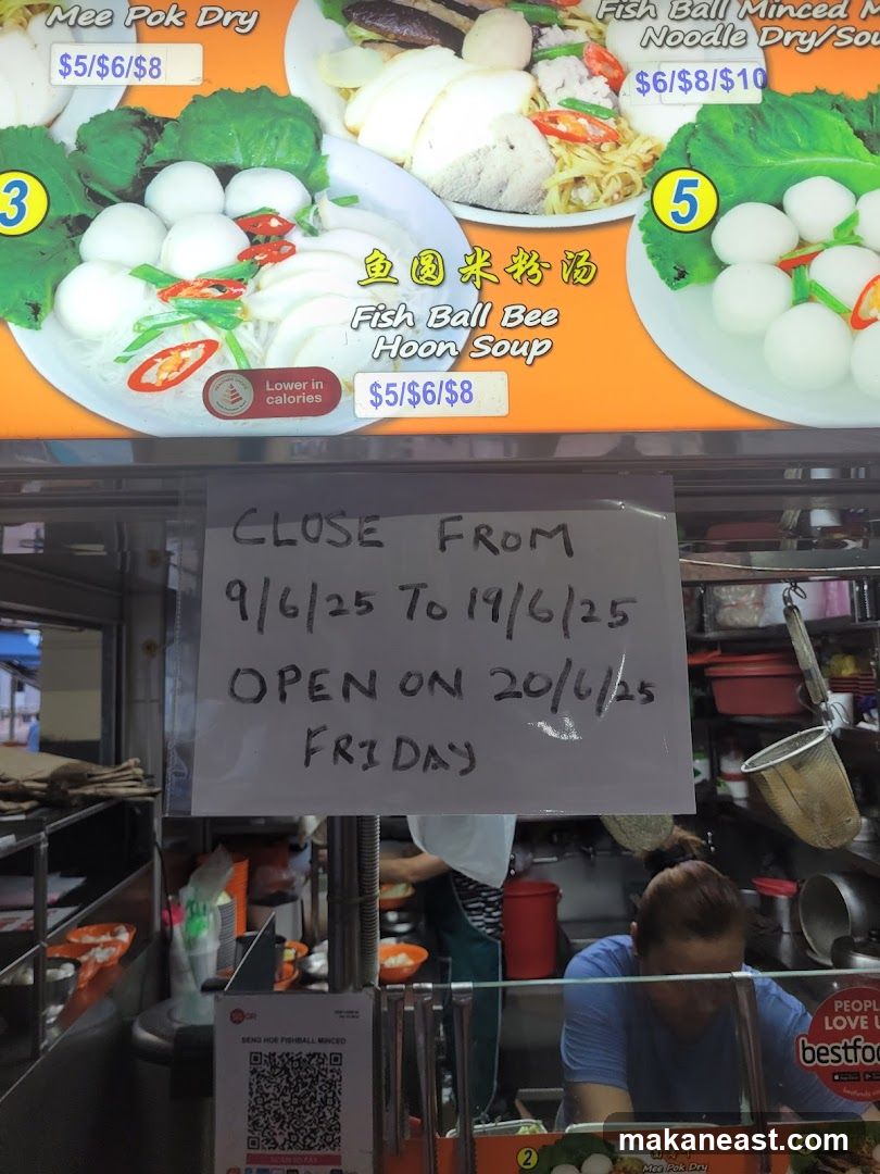 Food stall closure notice