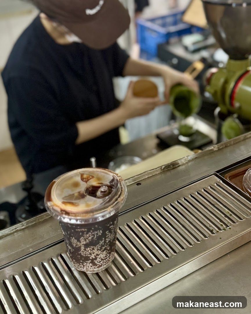 Barista preparing a drink