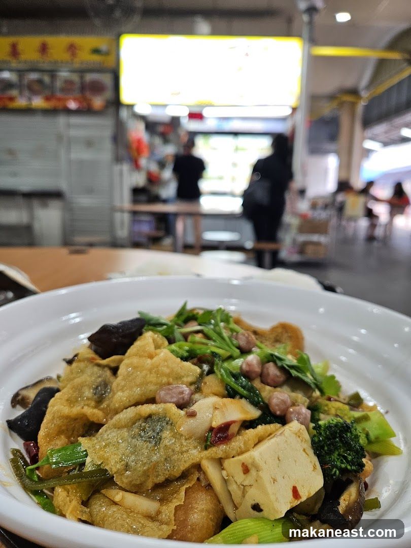 Stir-fried dish with tofu and vegetables
