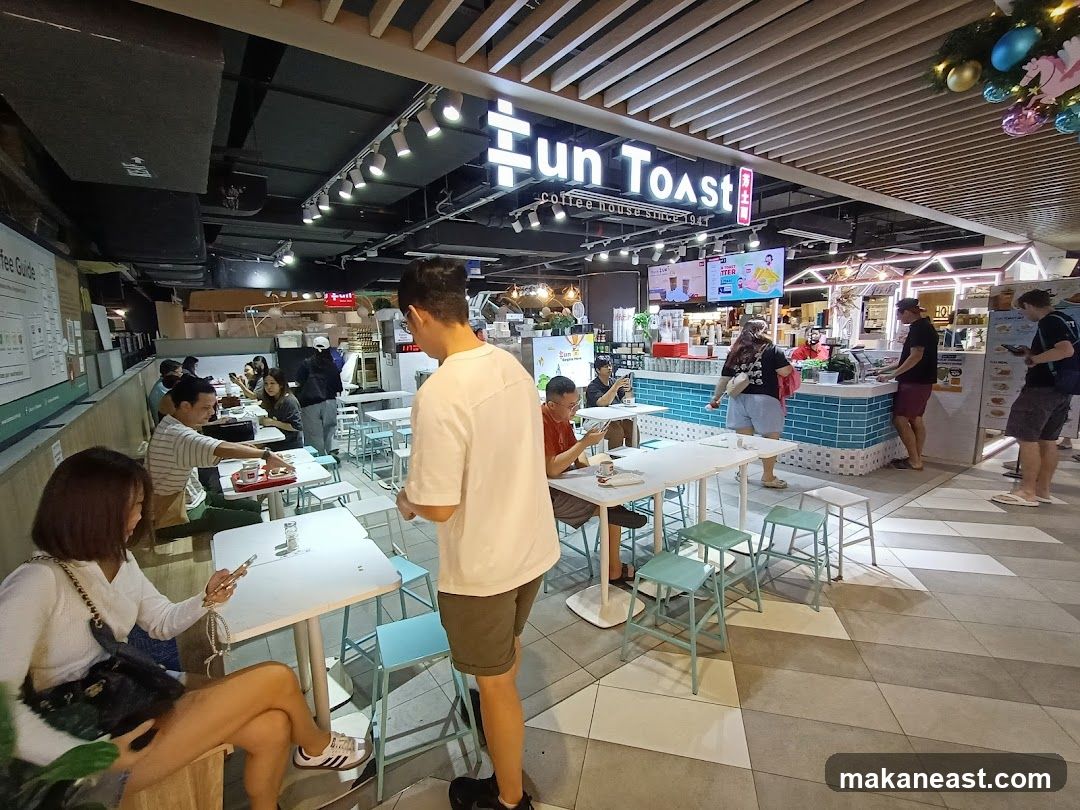 Interior of a cafe with customers