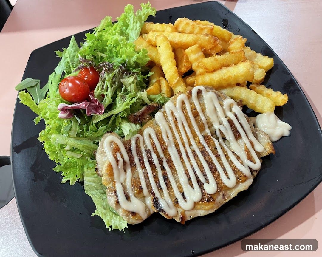 Grilled Chicken with Fries and Salad