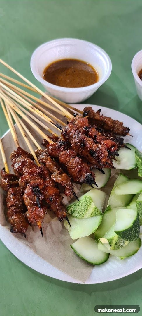 Satay Skewers with Peanut Sauce and Cucumber