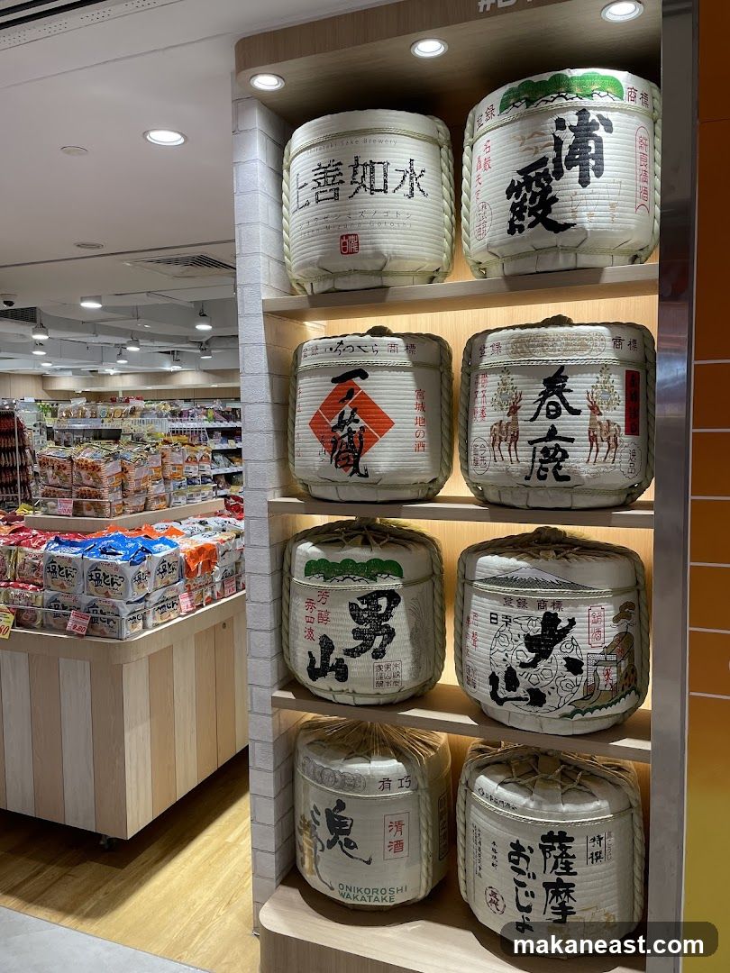 Sake Barrels Display
