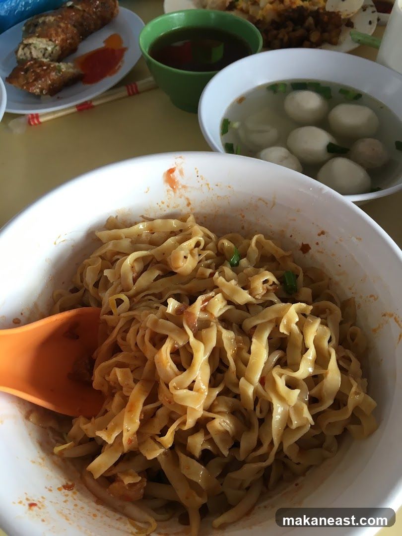 Noodles with Fish Balls and Side Dishes