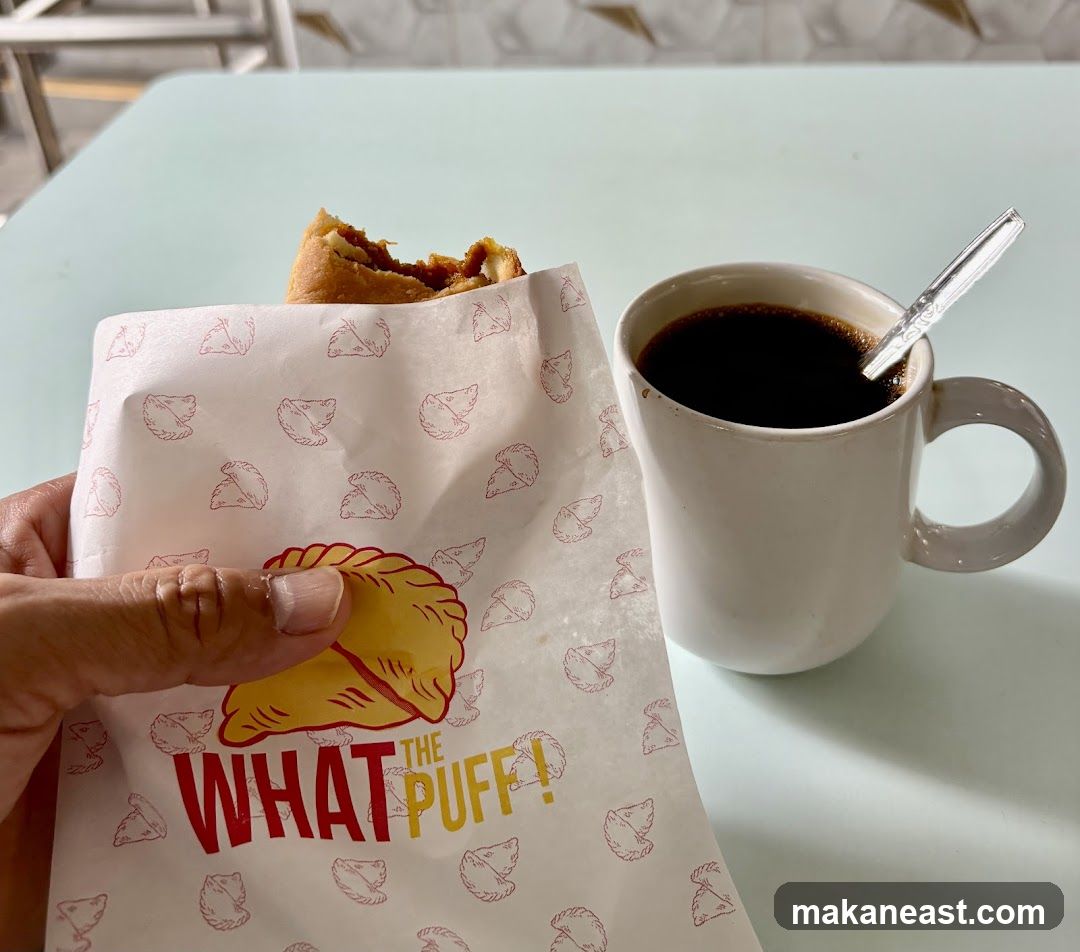 Puff pastry with coffee