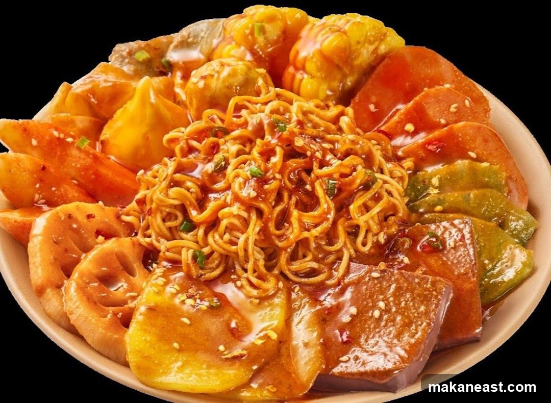 Spicy Noodle and Ingredient Platter