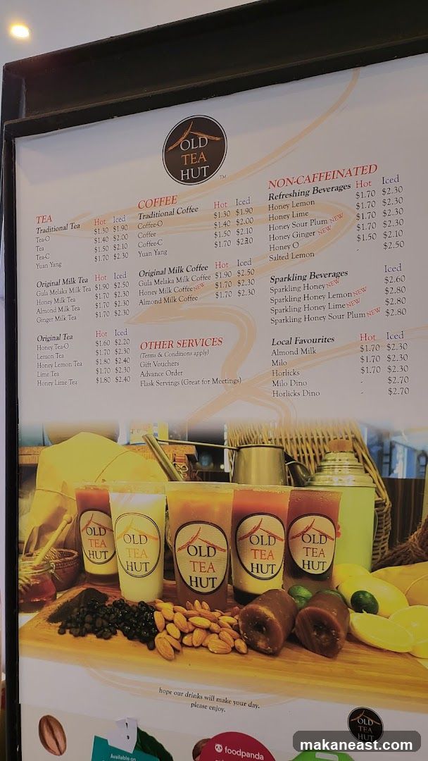 Old Tea Hut Menu