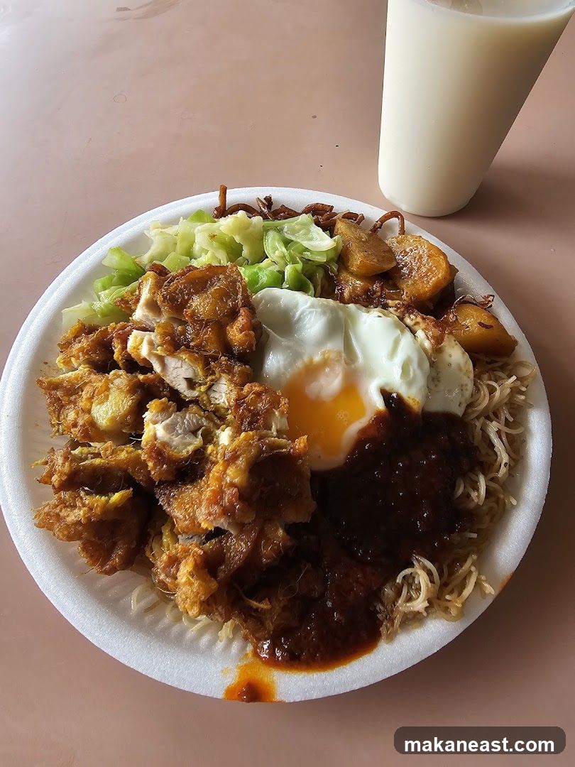 Fried Chicken Noodle Dish